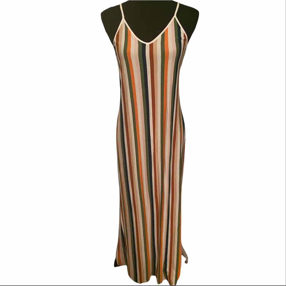 Colorful striped maxi dress